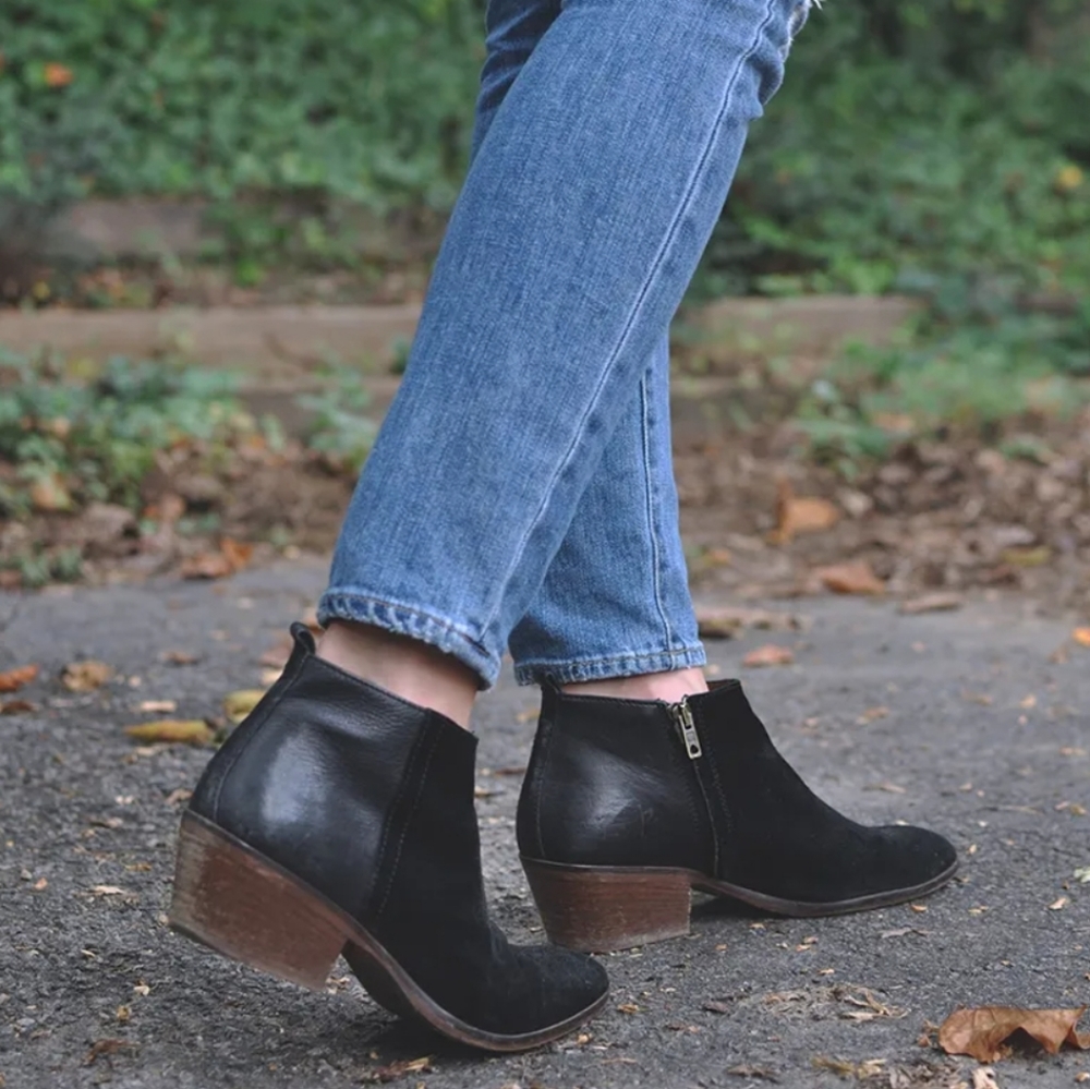 NEW MADEWELL CHARLEY BLACK LEATHER/SUEDE ANKLE BOOTS SIZE 9